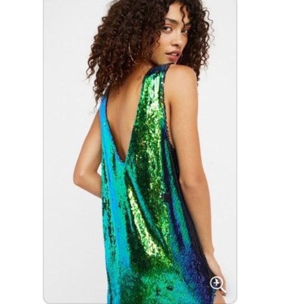 Green Free people sequin dress - Picture 2 of 5